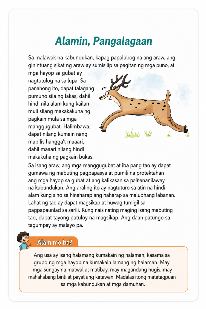 Alamin, Pangalagaan